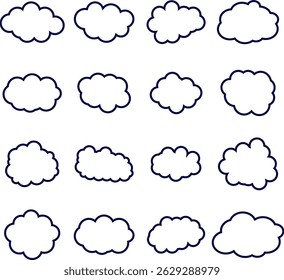 Simple Cloud Icon in Clean Line Style – Sky, Weather, and Cloud Computing