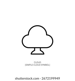 Simple cloud icon minimalist weather symbol