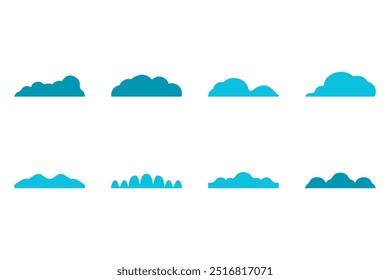 Design de conjunto de ícones de nuvem simples