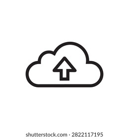 Simple cloud icon with upward arrow symbol for upload feature