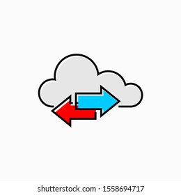 Simple Cloud Icon Vector Illustration, Online Service