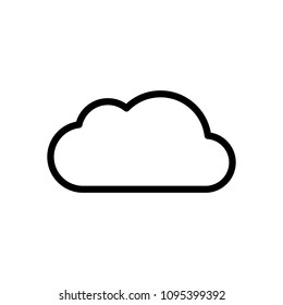 Simple cloud. Linear symbol with thin outline