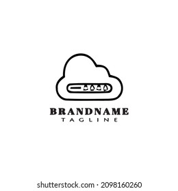 simple cloud logo cartoon icon design template black modern isolated vector illustration