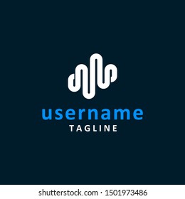 simple cloud logo design inspiration . music cloud logo template . wave logo design . soundwave