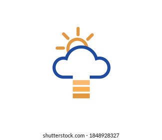 Simple cloud logo design suitable for weather condition, computing and storage 
