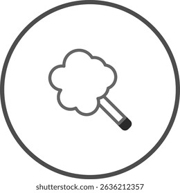 Simple cloud lollipop icon on a white background, for web design and mobile app