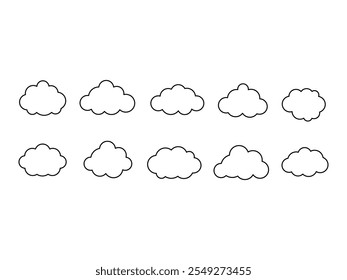 Simple Cloud Outline Element Set