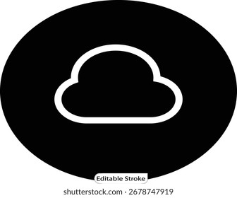 Un simple icono de contorno de la nube. Ideal para representar servicios de computación en la nube, almacenamiento en red y tecnología de IA en App e interfaces de Web.