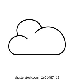 Simple cloud outline icon, representing weather, cloud computing, or nature in a minimal and modern style. Cloud icon. Vector illustration