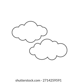 Einfache Cloud Outline Illustration - Cute Line Art Sky Elemente für Kinderprojekte