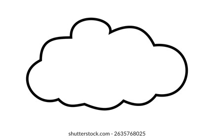 Simple cloud outline illustration. Isolated illustration in white background.