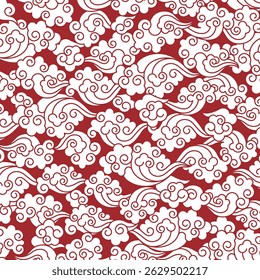Simple cloud pattern with Asian elements,