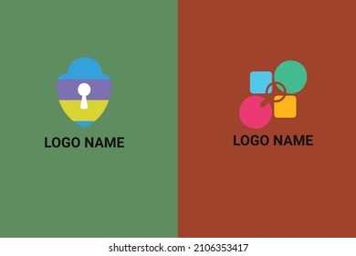 simple Cloud security Iconic logo  template 