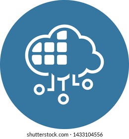 Simple Cloud Services Vector Line Icon with service board.