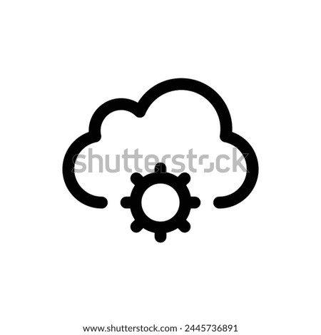 Simple Cloud Setting line icon isolated on a white background