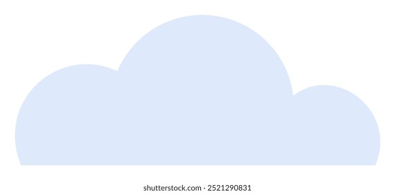 Simple cloud shape in light blue on a white background. Great for projects related to weather, nature, sky scenes, digital designs, and minimalist art. Clean, modern vector style.