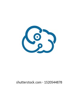simple cloud and stethoscope logo