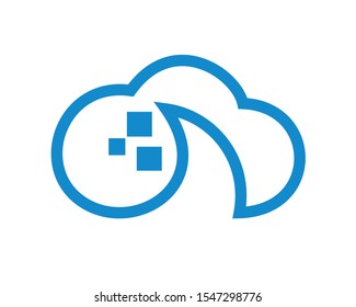 Simple Cloud Storage Symbol Illustration