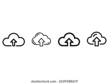Simple Cloud Upload Icons Set for Digital Products