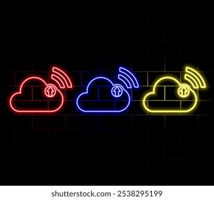 Ilustración simple del icono del Vector del contorno del Cargar de la nube..