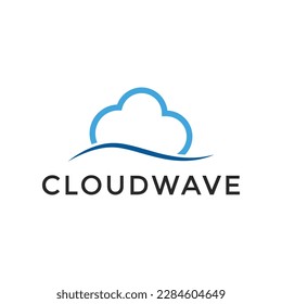 simple cloud wave logo design template