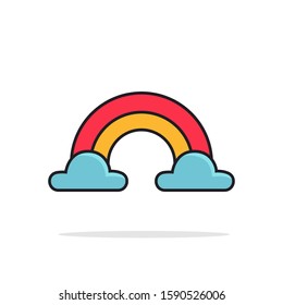 simple clouds and rainbow design icons  for your web site design, logo, app, UI, vector illustration