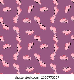 Simple clouds seamless pattern. Primitive art. For fabric design, textile print, wrapping paper, cover. Vector illustration