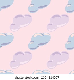 Simple clouds seamless pattern. Primitive art. For fabric design, textile print, wrapping paper, cover. Vector illustration