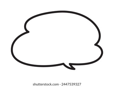 Simple cloud-shaped speech bubble, black