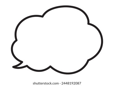 Simple cloud-shaped speech bubble, black