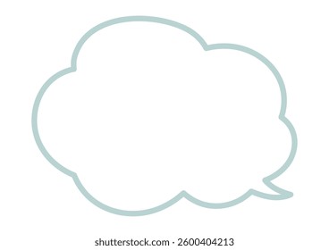 Simple cloud-shaped speech bubble, blue