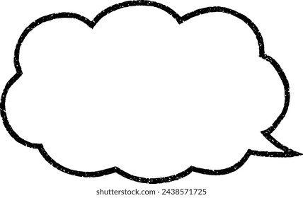 A simple cloud-shaped speech bubble drawn with rough lines (with dot noise)