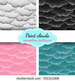 Simple clouds.Seamless pattern background.4 in 1.