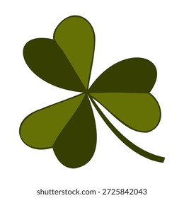 Einfaches Kleeblatt-Icon Clip Art. 3 Blatt Shamrock, Vektorgrafik-Design-Element einzeln auf Weiß