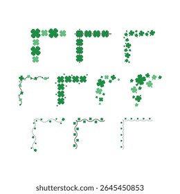 Simple Clover Leaf Shamrock Corner Designs for St. Patrick's Day Collection