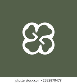 Simple Clover with letter G logo design template. Vector illustration