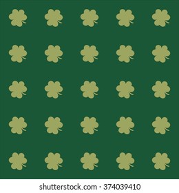 Simple clover pattern. Vector background for St. Patrick's Day.