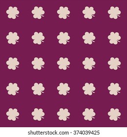 Simple clover pattern. Vector background for St. Patrick's Day.