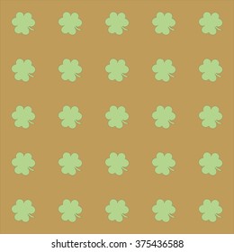 Simple clover pattern. Vector background for St. Patrick's Day.