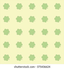 Simple clover pattern. Vector background for St. Patrick's Day.