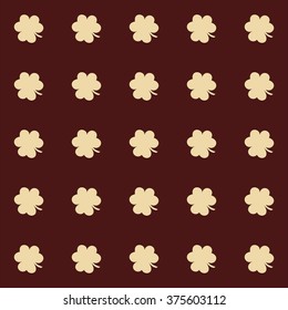 Simple clover pattern. Vector background for St. Patrick's Day.