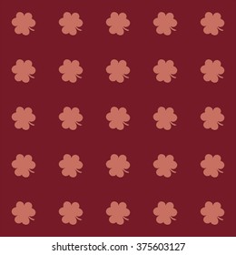 Simple clover pattern. Vector background for St. Patrick's Day.