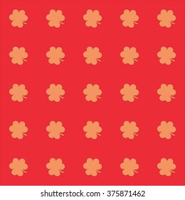 Simple clover pattern. Vector background for St. Patrick's Day.