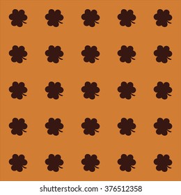 Simple clover pattern. Vector background for St. Patrick's Day.