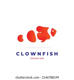 Einfaches clownfisches Vektorgrafik-Logo mit Farbverlauf-Zeichen