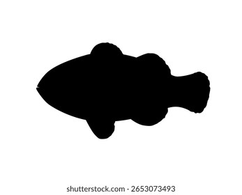 Simple Ilustración vectorial de silueta de pez payaso