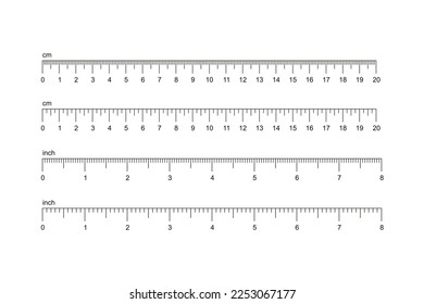 simple cm and inch ruler vector illustration