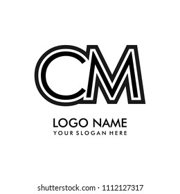Simple CM initial Logo design template vector illustration