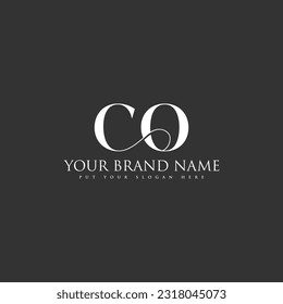 Simple CO initial luxury elegant letter Logo design template vector illustration