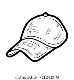 simple coach and player cap outline illustration logo vector icon